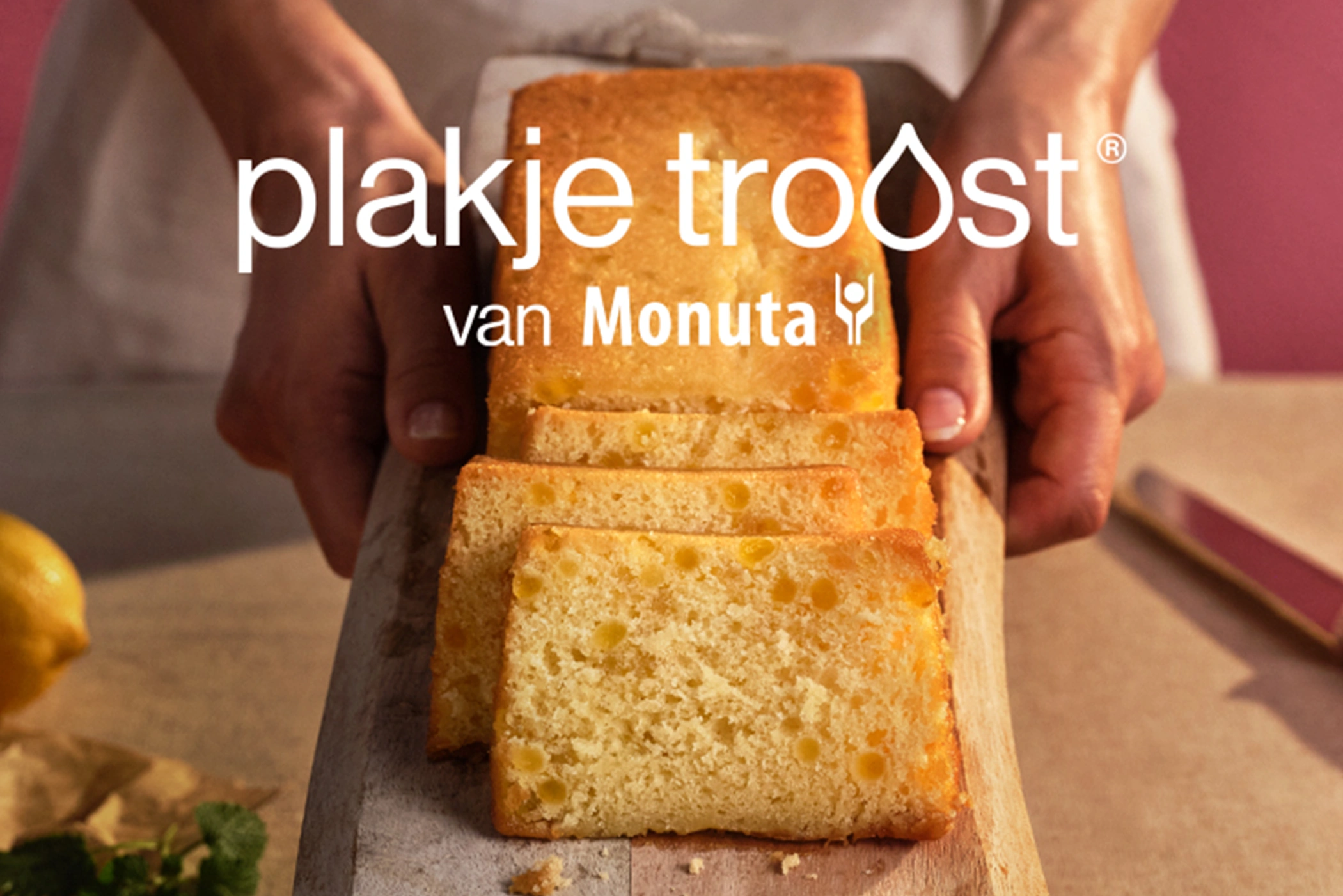 Gesneden Cake genaamd Plakje Troost van Monuta