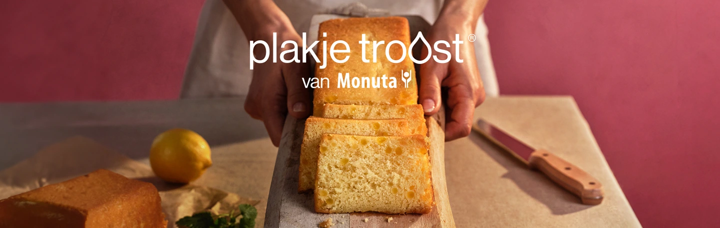Foto van gesneden cake voor campagne Plakje Troost®